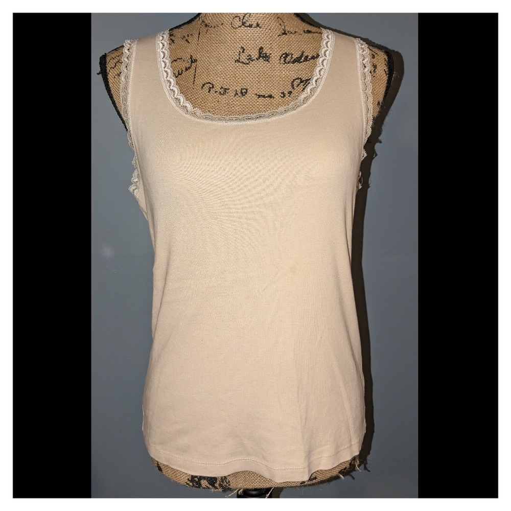 M Collection Petites Beige Tank top size PL